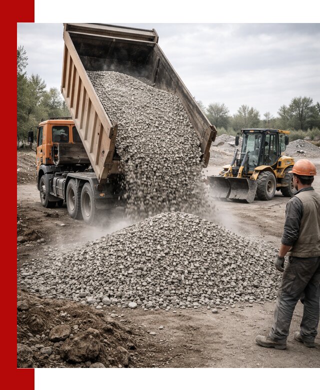 Доставка щебня в Черемхове крупными и мелкими фракциями