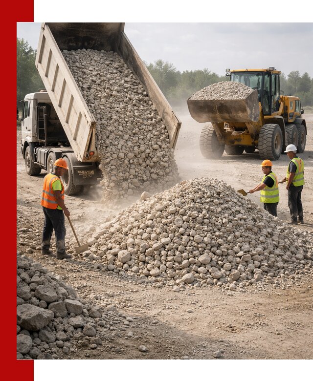 Доставка известнякового щебня фр. 40-70 в Черемхове