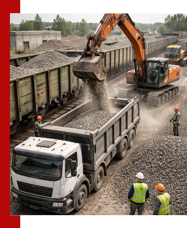 Железнодорожный щебень фракция 25–60 для поставок в Черемхове