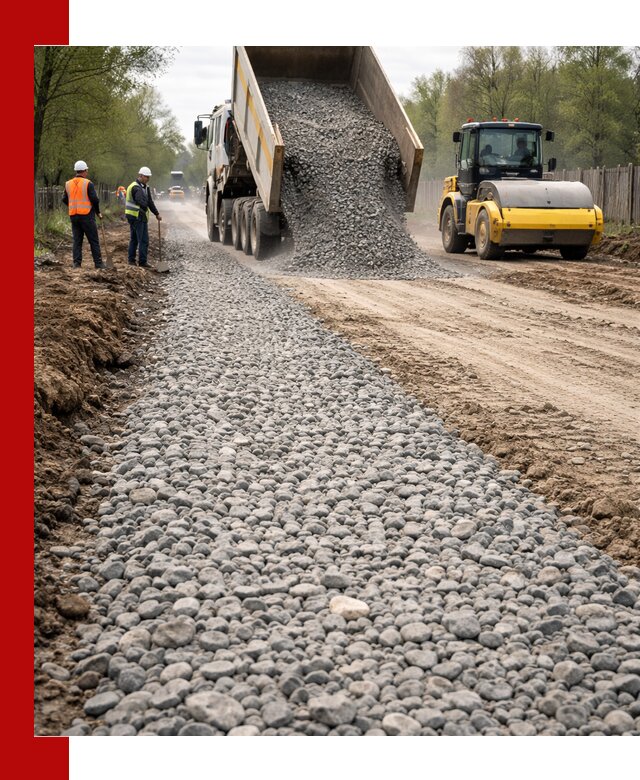Доставка щебня для отсыпки дорог в Черемхове высокого качества