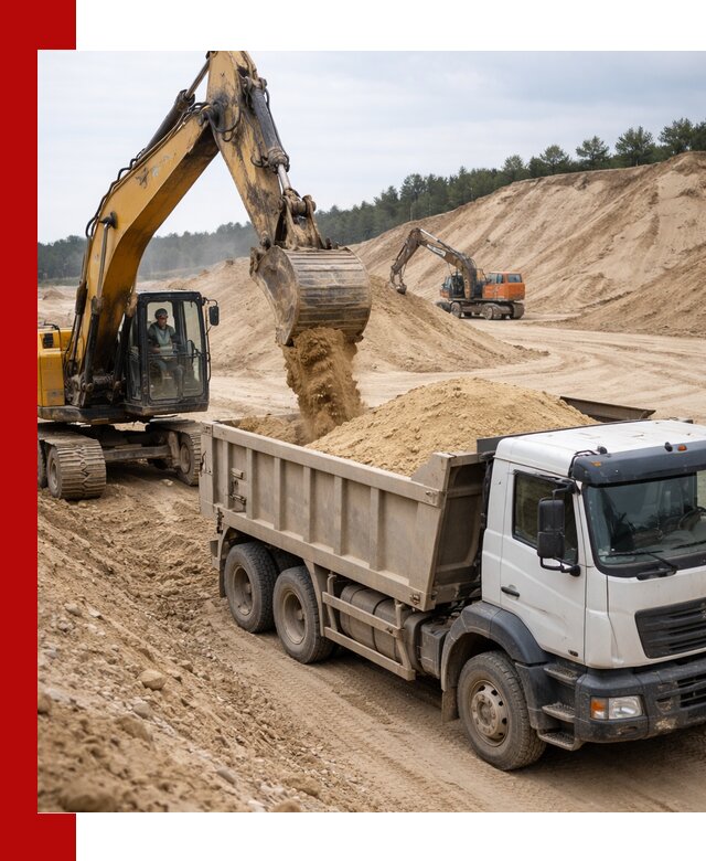 Доставка карьерного песка с самосвалами и разгрузкой в Черемхове