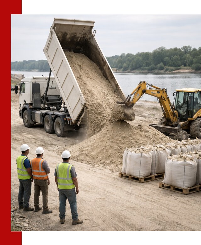Доставка речного песка в Черемхове самосвалами и погрузкой