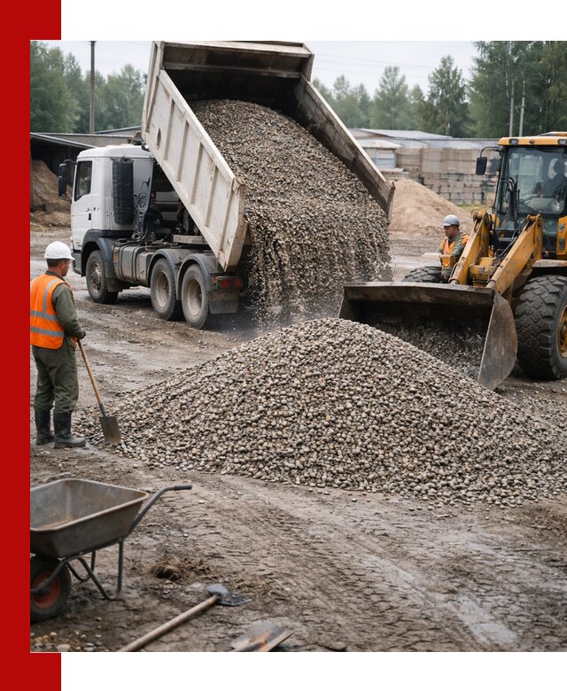 Мытый гравий с доставкой в Черемхове от карьера до участка