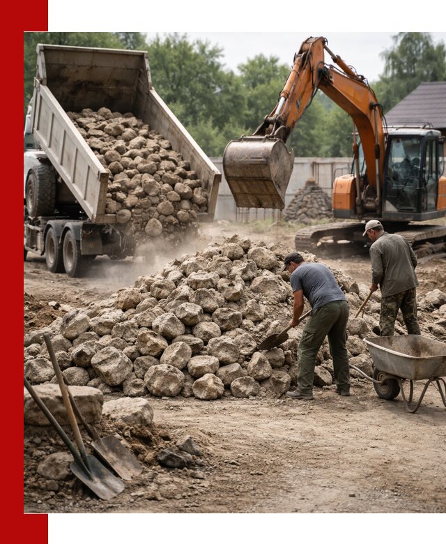Доставка и разгрузка бутового камня в Черемхове