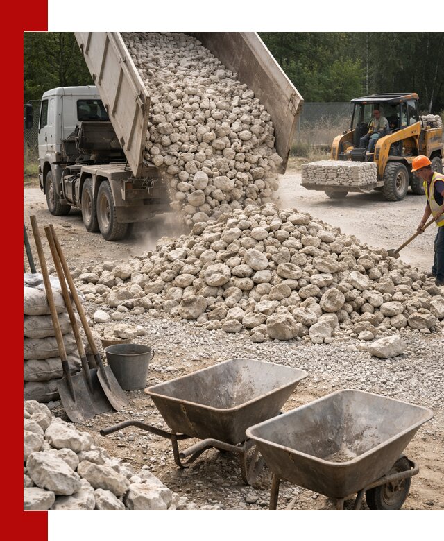 Доставка и продажа бутового известнякового камня в Черемхове