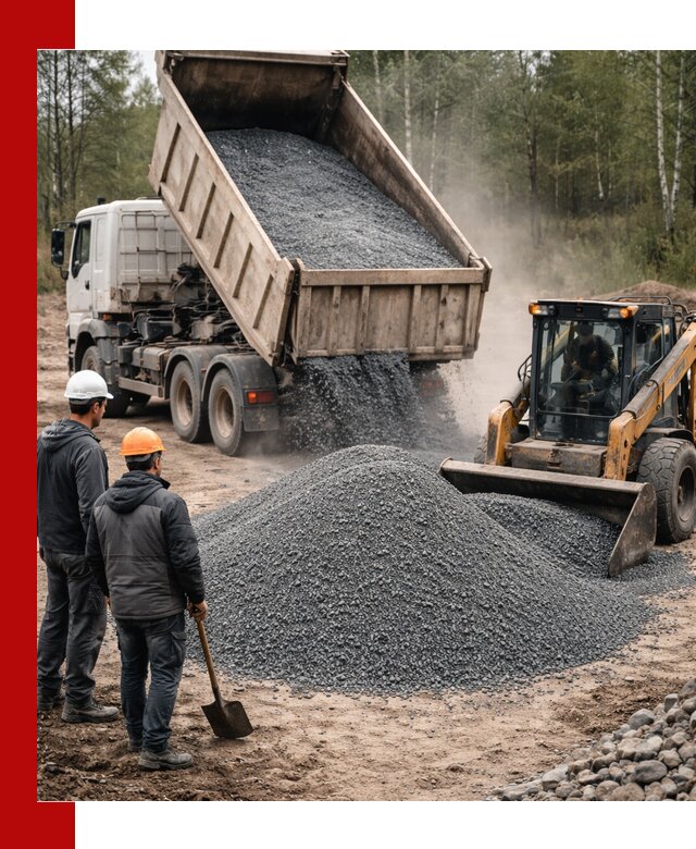 Гранитный отсев 0-5 с доставкой и разгрузкой в Черемхове