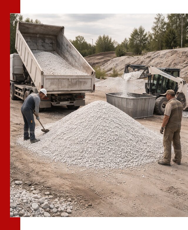 Доставка и продажа белой мраморной крошки в Черемхове