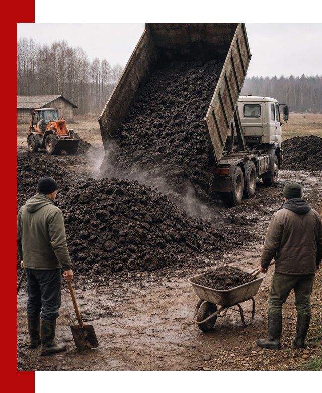 Доставка низинного торфа с разгрузкой и доставкой в Черемхове