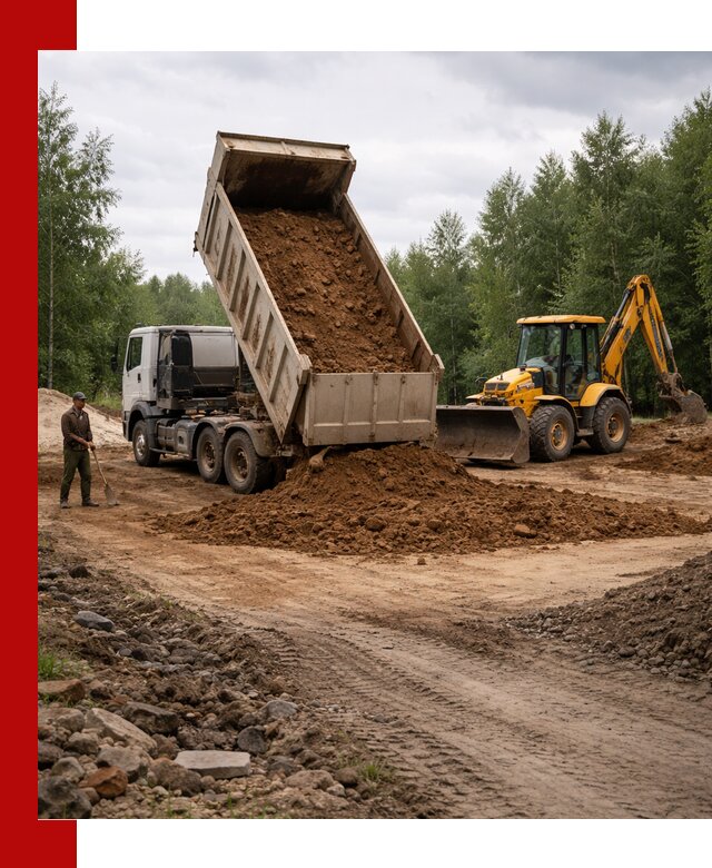 Доставка суглинка самосвалами в Черемхове подсыпка и планировка