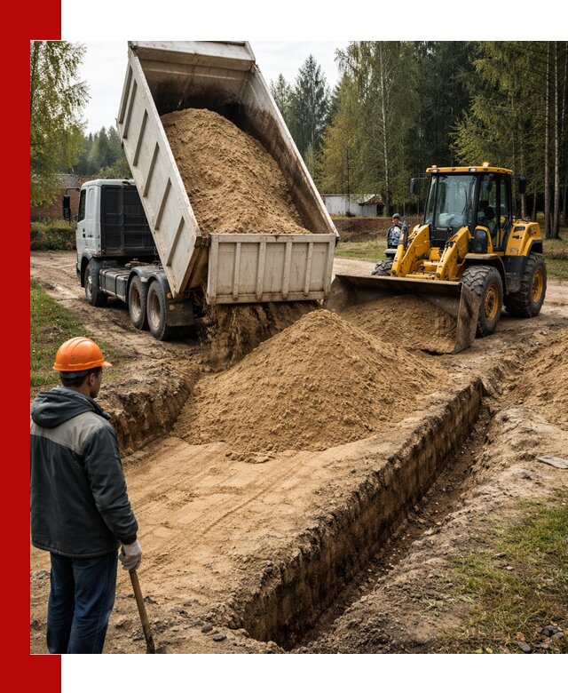 Доставка песчаного грунта в Черемхове для строительных работ