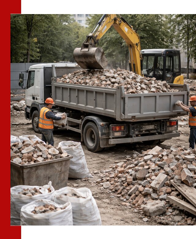 Вывоз строительного мусора в Черемхове с самосвалами и контейнерами