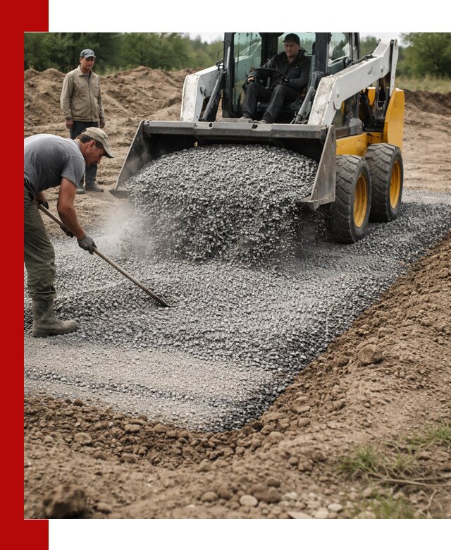 Устройство щебеночной подушки в Черемхове для дорог и фундаментов